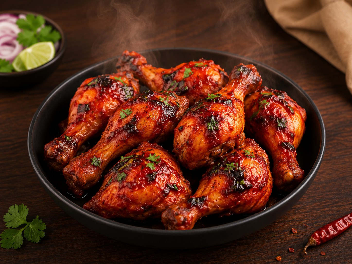 Tandoori chicken leg pieces dish