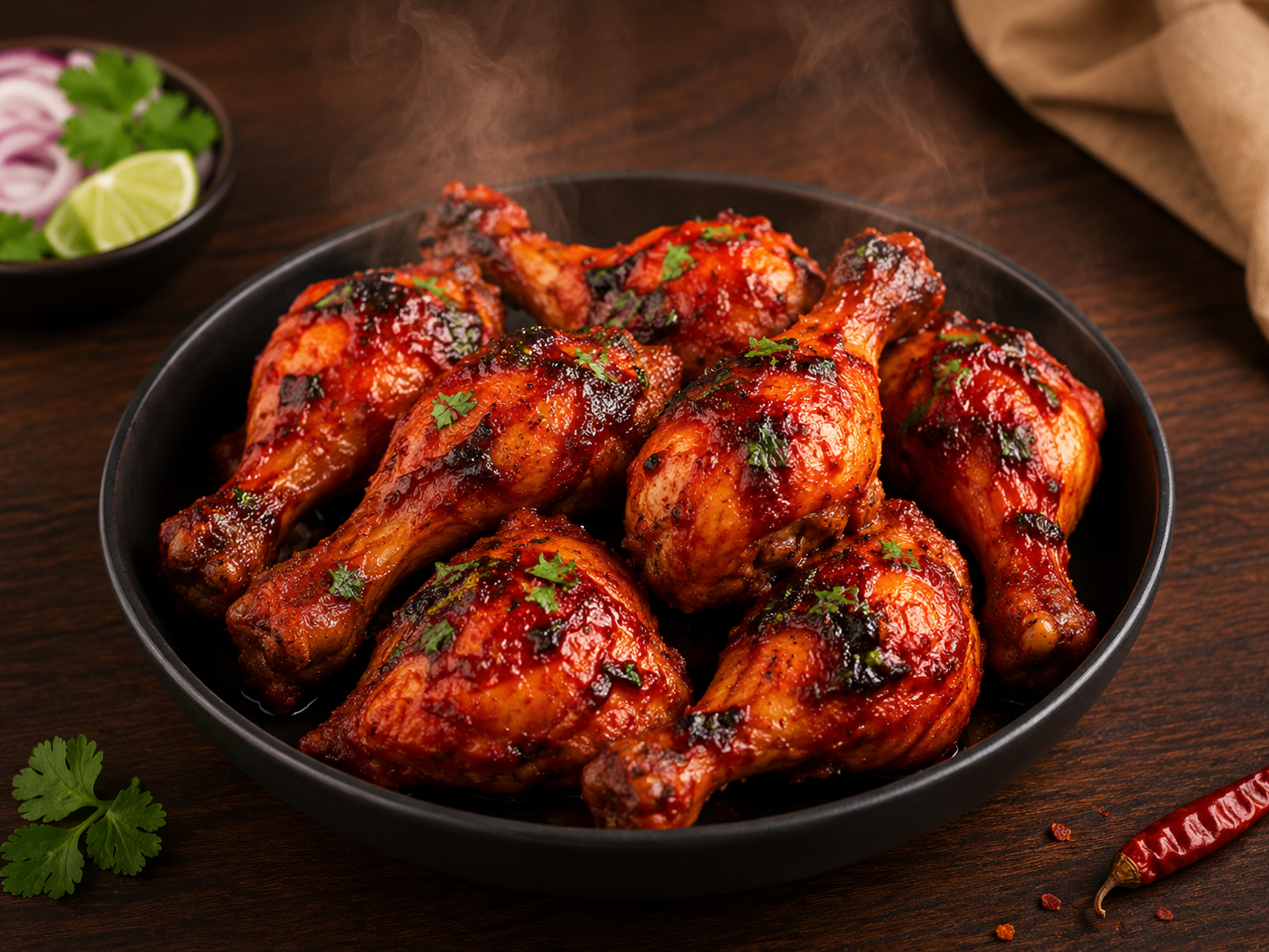 Tandoori chicken leg pieces dish